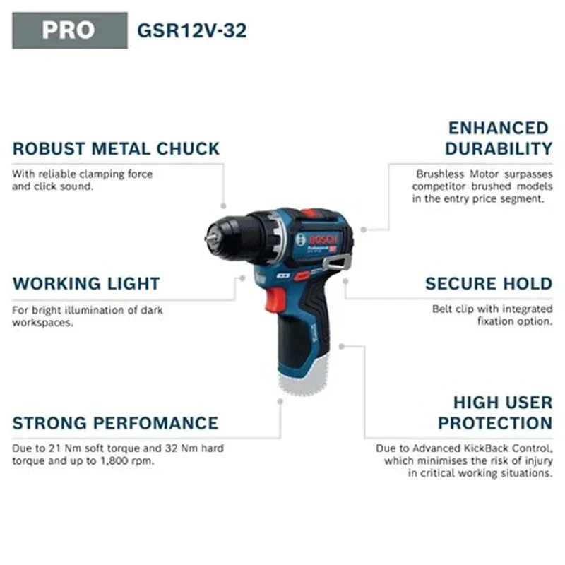 Bosch GSR 12V-32 perceuse-viss - Power Tools In Electrical avis et prix